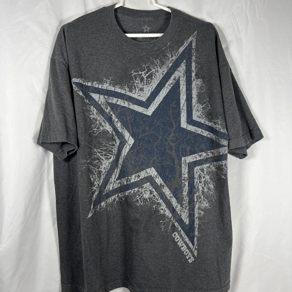 Dallas Cowboys NFL Authentic Men's Size XL Blue Gray Big Star Logo T‎ Shirt